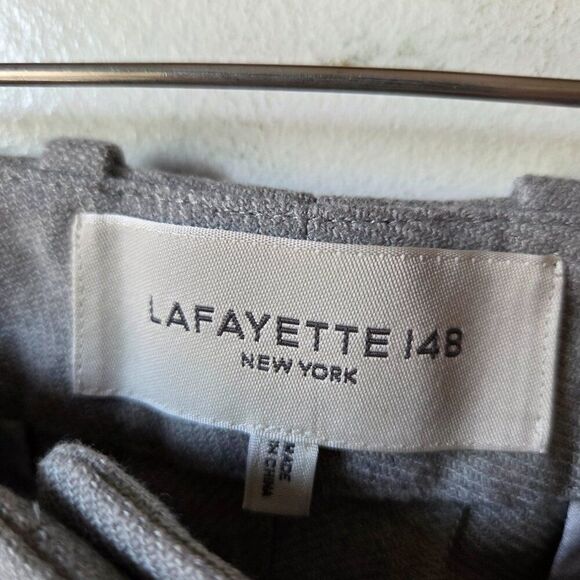 LIKE NEW LAFAYETTE 148 NEW YORK GATES LIGHT GREY WOOL PANTS WOMENS SIZE 10 - Picture 9 of 16